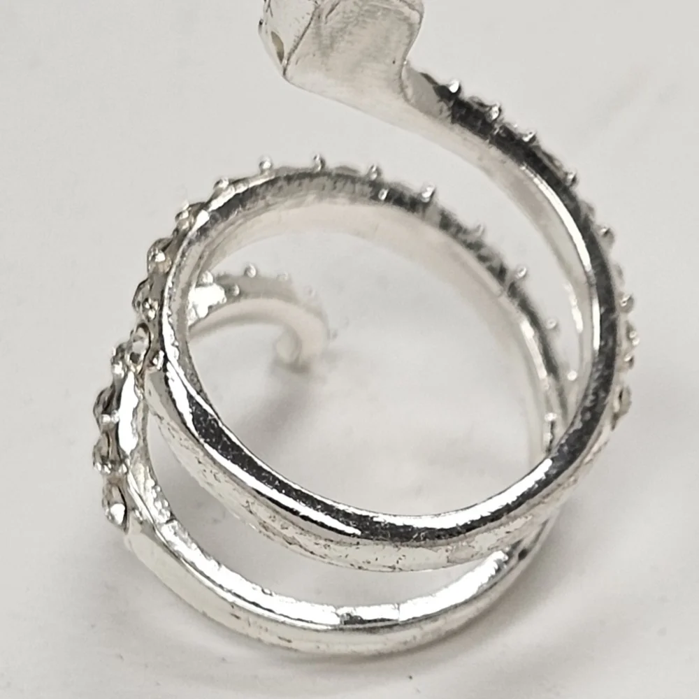 Dazzling Silver Crystal Snake Ring